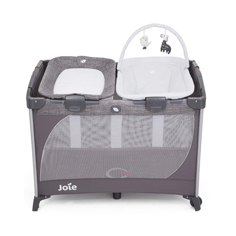 Giường cũi trẻ em Joie Commuter Change & Snooze Linen Gray